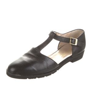 Salvatore Ferragamo Leather Animal Print Mary Jane Flats
Size: 6C